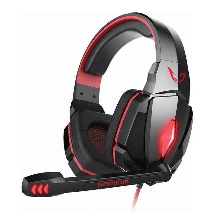 Gaming headset - Gamium - Zwart/Rood - Bedraad - Circumauraal - Omnidirectionele microfoon