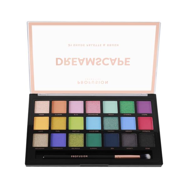 Paleta a štetec Profusion Cosmetics Dreamscape s 21 odtieňmi