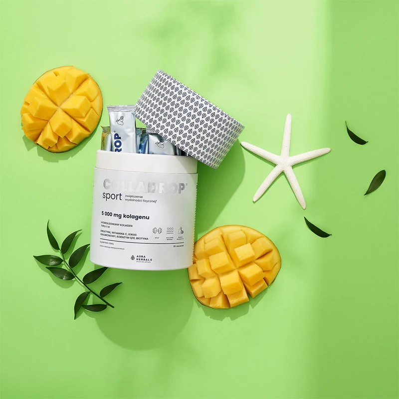 „Aura Herbals Colladrop Sport“ 5000 mg jūrinio kolageno maisto papildas sąnariams, raiščiams ir odai