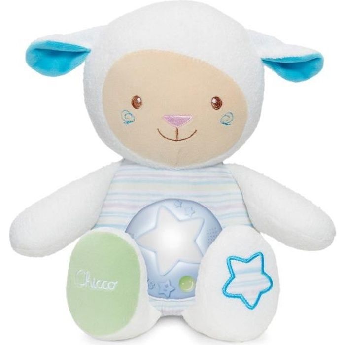 Oveja de peluche musical CHICCO con dulces palabras - Azul