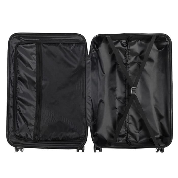 Juego de 3 maletas rígidas de ABS, juego de equipaje con 4 ruedas (XL, L, M) - Gris oscuro