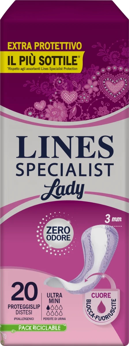 LINES Lines Specialist Ultramini 20-osaline vormitud mähe kerge lekke korral