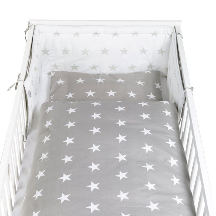 Lit bébé évolutif - 70 x 140 cm - ROBA - LITTLE STARS - Avec accessoires - Blanc