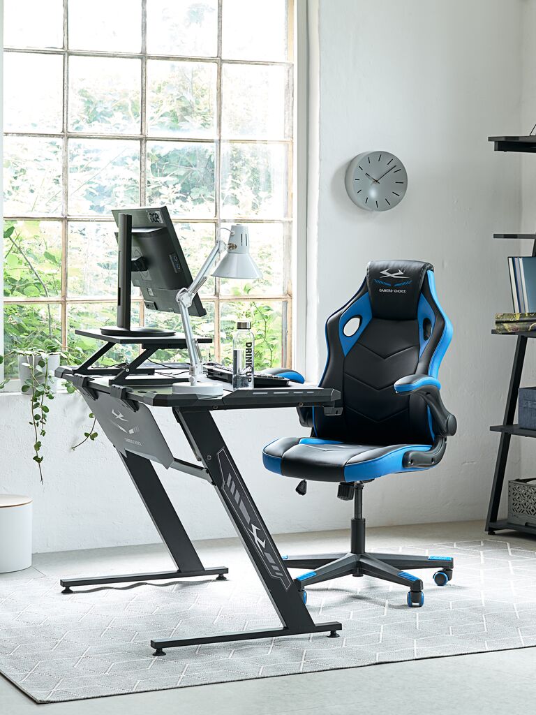 VOJENS Gaming stolica VOJENS crno-plava imitacija kože/mreža