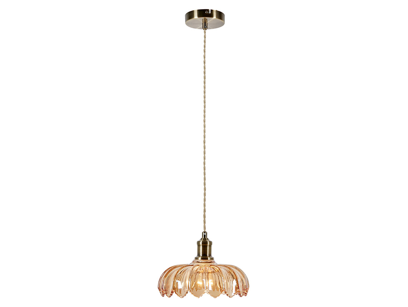 Lampa wisząca Kurage szklana bursztynowa