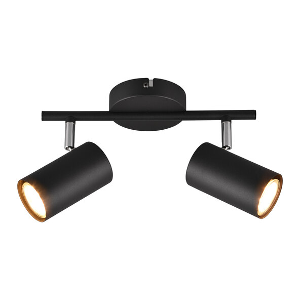 Spot de tavan Robert, cu 2 spoturi, negru/mat