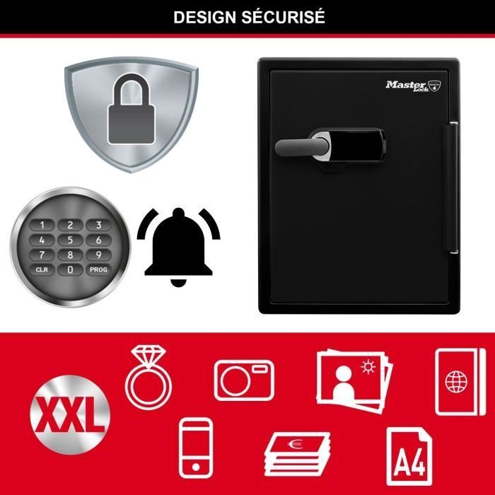 MASTER LOCK Feuer- und wasserfester Tresor (Touchcode + Alarm) 56,5 l
