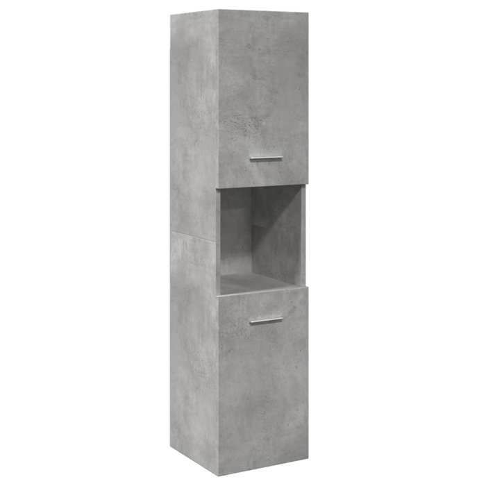 Graues 3-teiliges Badezimmermöbelset, SARAZYJ, MODERNER WC-SCHRANK, Betongrau E1271