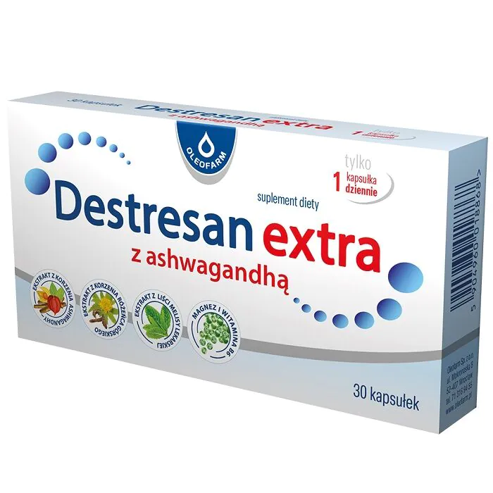 Destresan Extra z Ashwagandhą,, Suplement diety na uspokojenie, Kapsułki