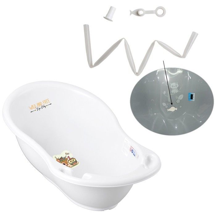 Stevig babybadje - MON MOBILIER DESIGN - Wit - Geïntegreerde thermometer - Standaard - Slang
