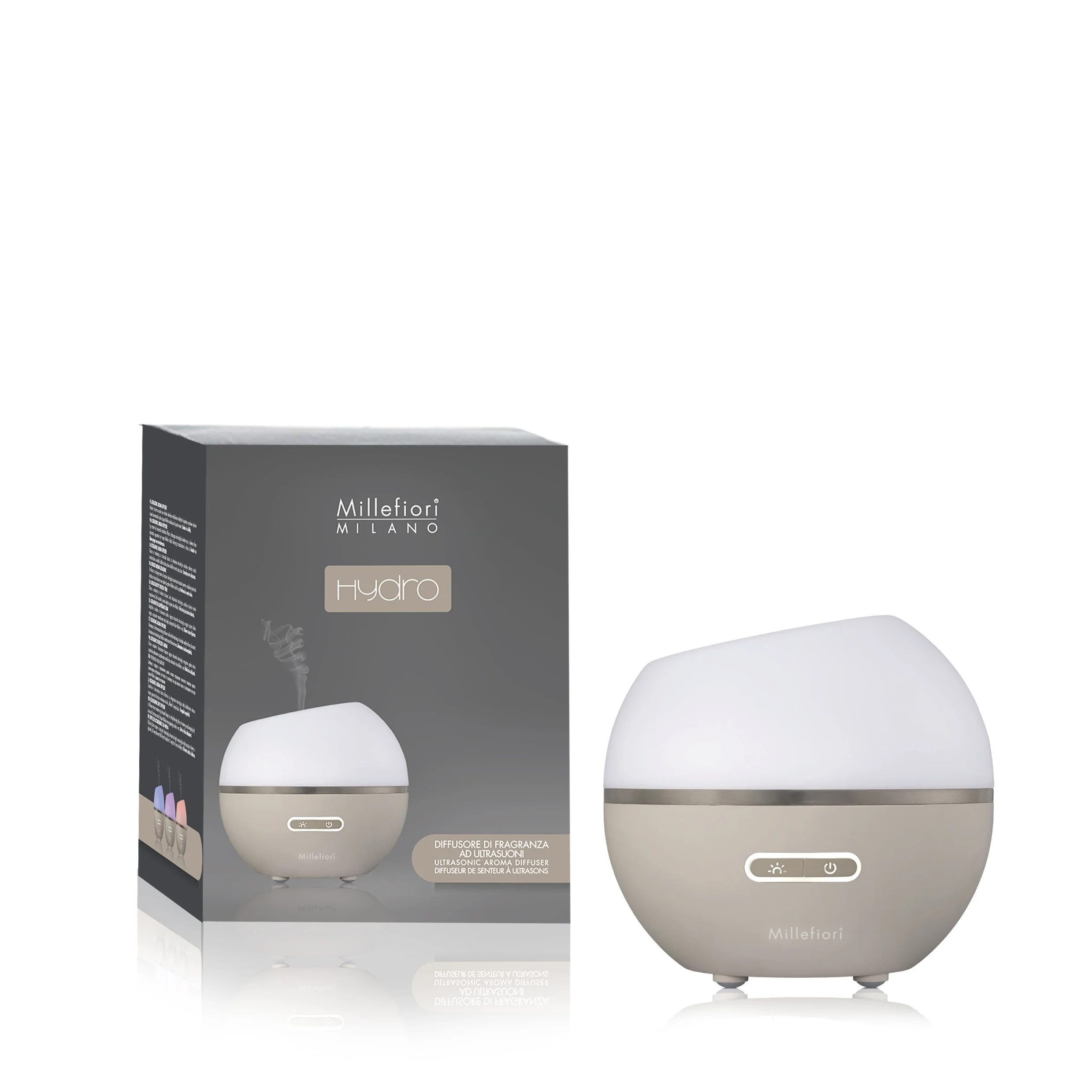 Hydro Diffusore ad Ultrasuoni Mezza Sfera Bianco/Tortora - Diffusore di Profumo