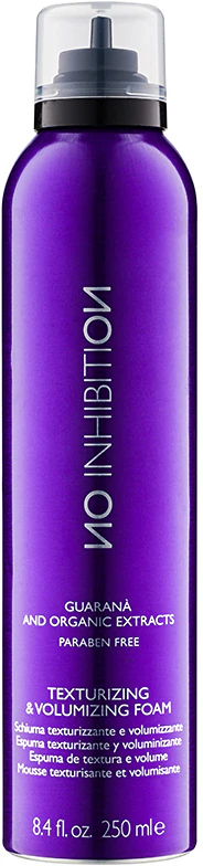 No Inhibitor Guarana en biologische extracten Texturizing & Volumizing haarmousse die volume en dikte toevoegt.