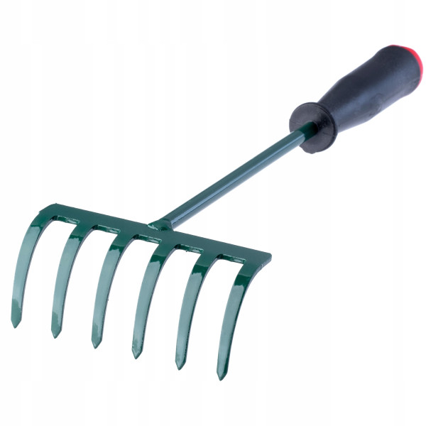 Grabie Ogrodowe Grabki Małe z Trzonem 30cm 6-Zębne