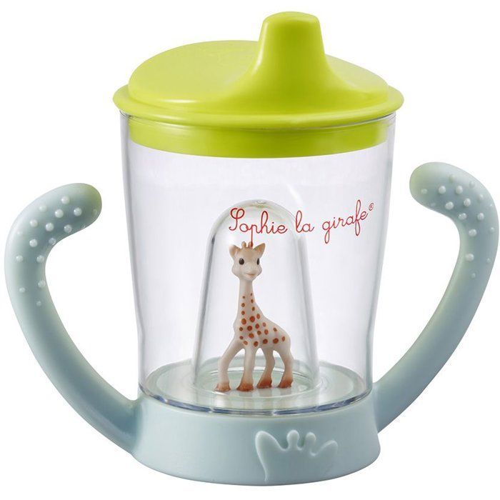 Copo à prova de vazamentos - SOPHIE A GIRAFA - Bico ergonômico - 2 alças - Válvula anti-gotejamento