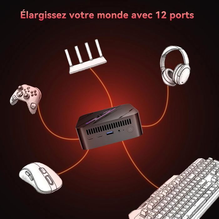 Blackview MP100 Mini PC Ryzen 5 7430U 16GB 512GB SSD Win 11 Pro – Ultra krachtige 4K 144Hz drievoudig scherm WiFi 6
