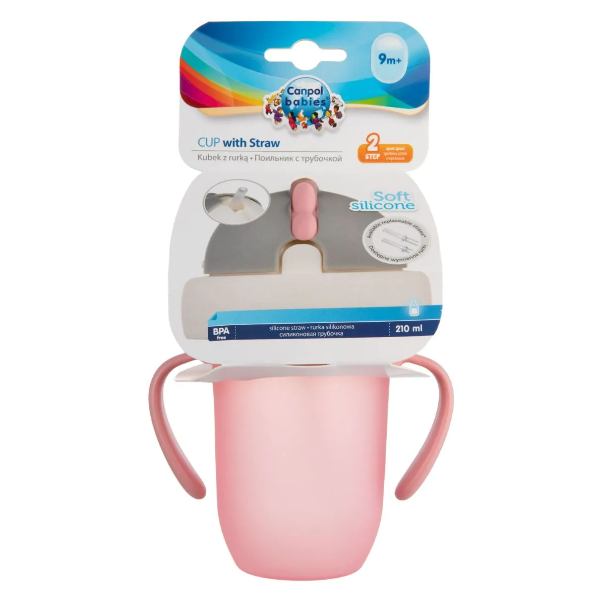 Canpol Babies Kubek ze Składaną Rurką Silikonową Matte Pastels