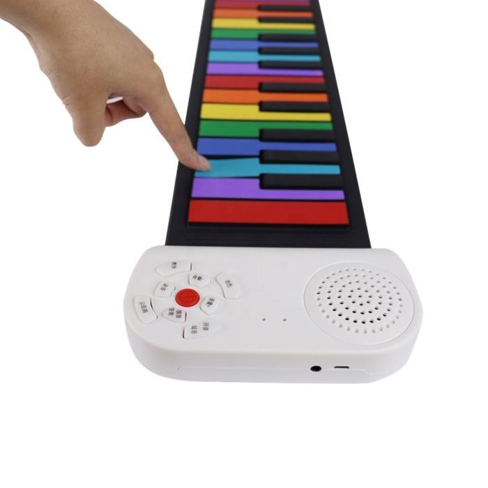 Piano electrónico enrollable - Teclado suave - Diseño arcoíris - Portátil - Fácil de usar - Para principiantes