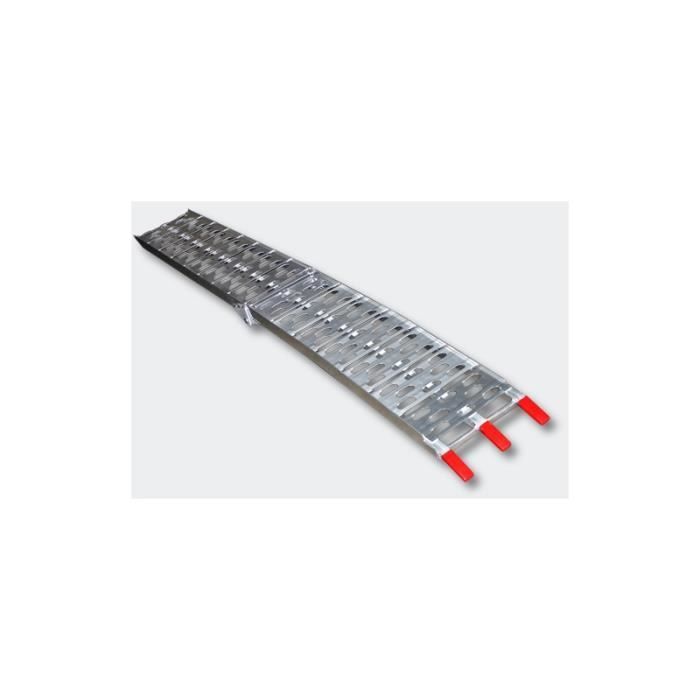 Folding aluminum motorcycle loading ramp, up to 340 kg, 220 x 28 cm, grey, 3416050