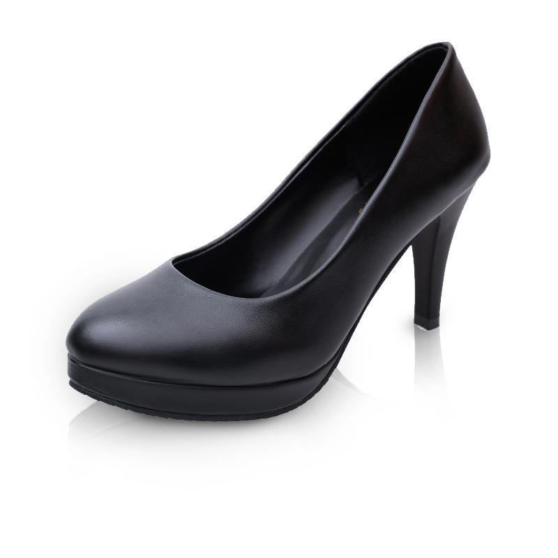Chaussures de bureau grandes tailles pour femme, chaussures de mariage noires, escarpins à talons moyens, chaussures habillées pour femme, escarpins à talons bas, chaussures bateau.