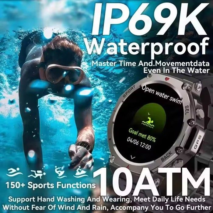Smartwatch - GATO NEGRO - T-rex 3 Ultra - GPS integrato - Resistente all'acqua fino a 5 ATM - AMOLED da 48 mm