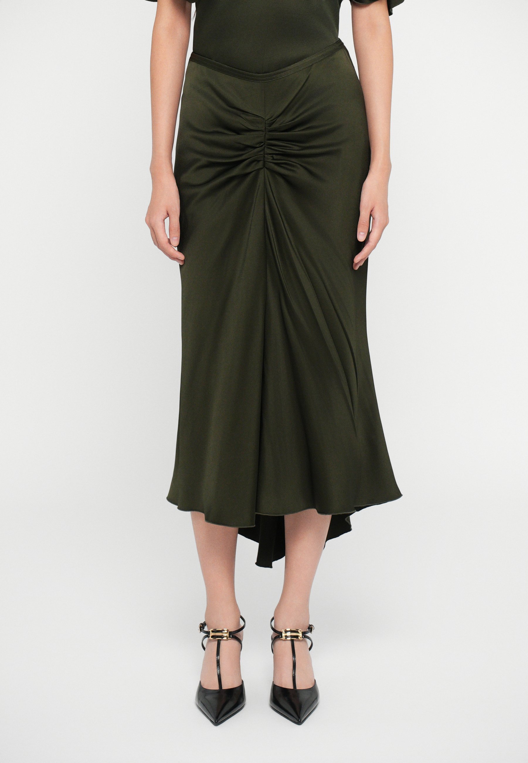 Victoria Beckham BELLA - A-lijn rok - donker olijfgroen