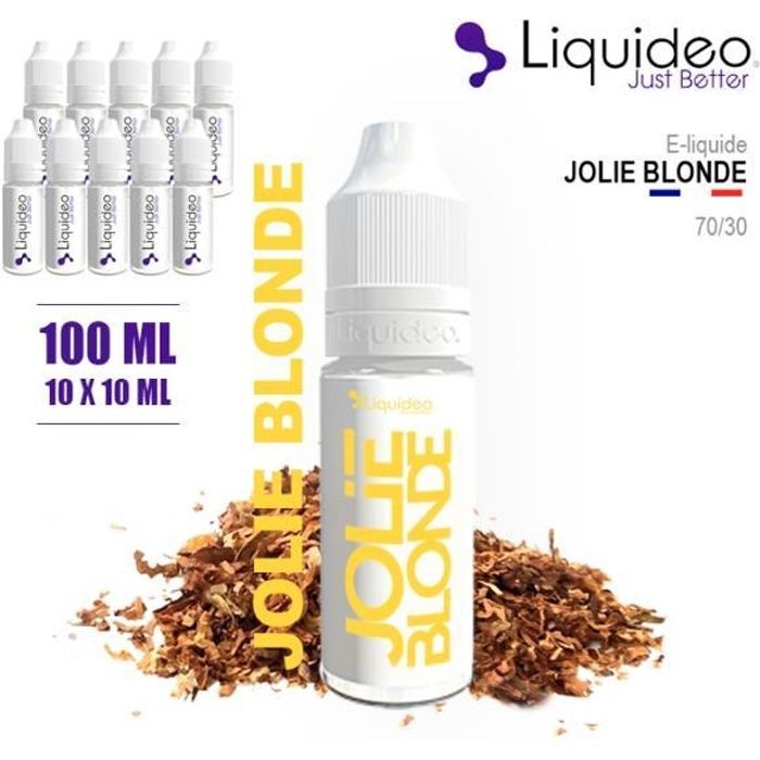 E-LIQUIDE SAVEUR JOLIE BLONDE  100ML EN 3MG DE NICOTINE - 10 X 10 ML - ELIQUIDE MARQUE LIQUIDEO