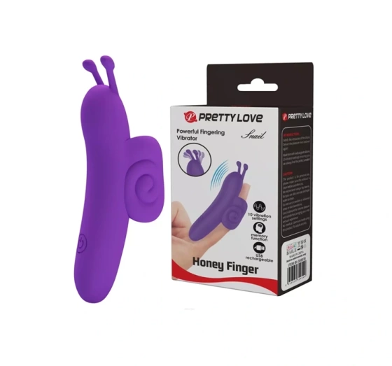 Pretty Love Snail Honey Finger mini wibrator na palec w kształcie ślimaka