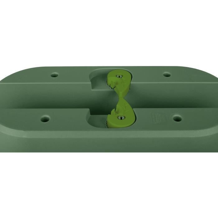 Jardinière - EDA - Cavalière OSAKA 19,5 L - 56 x 30,1 x H.20,6 cm - Vert laurier - Système de Fixation - Pour Balcons et Rambardes