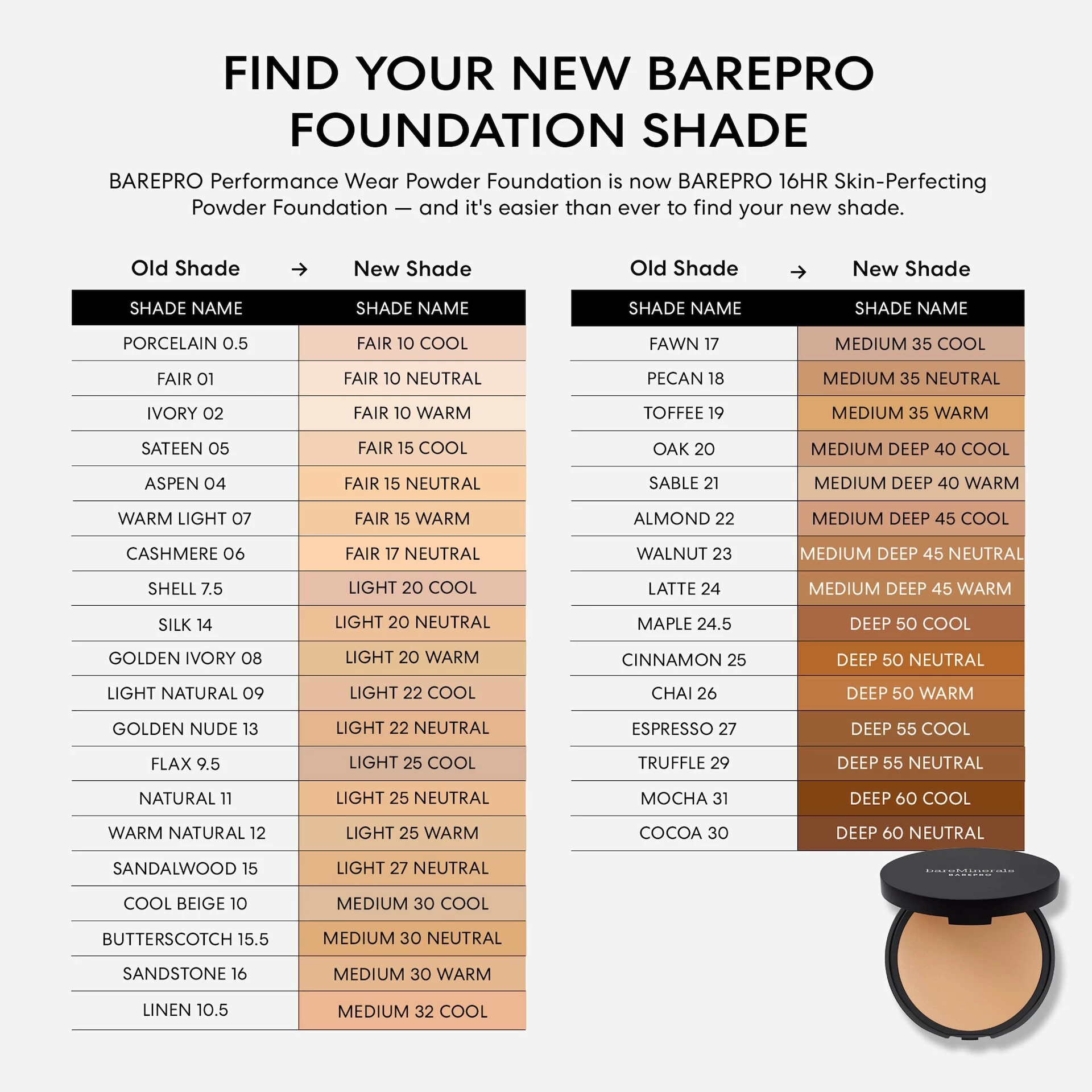 BarePro 16-satni puder za savršenu kožu, nijansa Fair 17 Neutral - bareMinerals