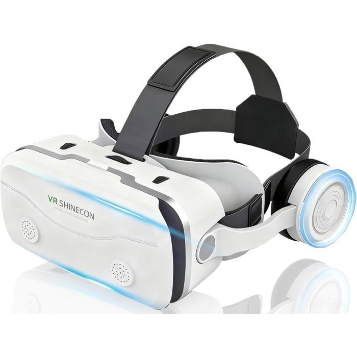 Visore per realtà virtuale - ZGEER - Compatibile con smartphone da 4,7 a 7,2 pollici - Bianco - Visione 3D - Angolo di visione di 120°