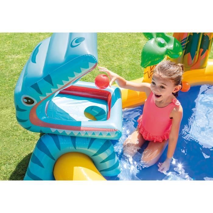 Zona de juegos hinchable - INTEX - Jurásico - 272 litros - A partir de 2 años - 249 x 191 x 109 cm - Incluye: 6 pelotas de colores