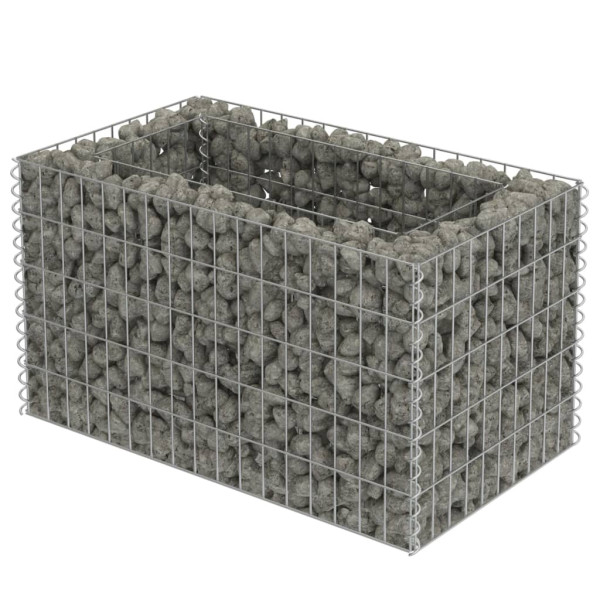 Donica gabionowa Srebrny 90 x 50 x 50 cm Stal vidaXL
