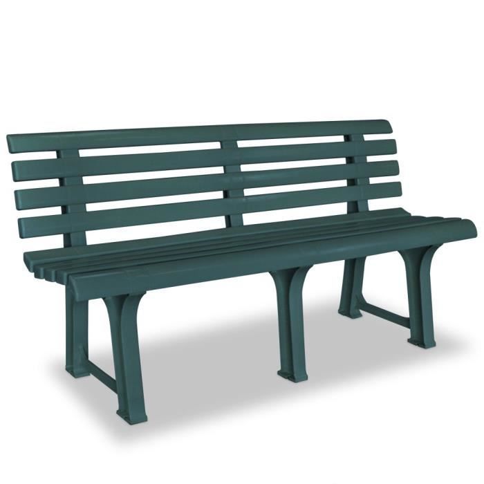 Banco de jardín - VIDAXL - 145,5 cm - Plástico - Verde - 2 personas - Muebles de jardín