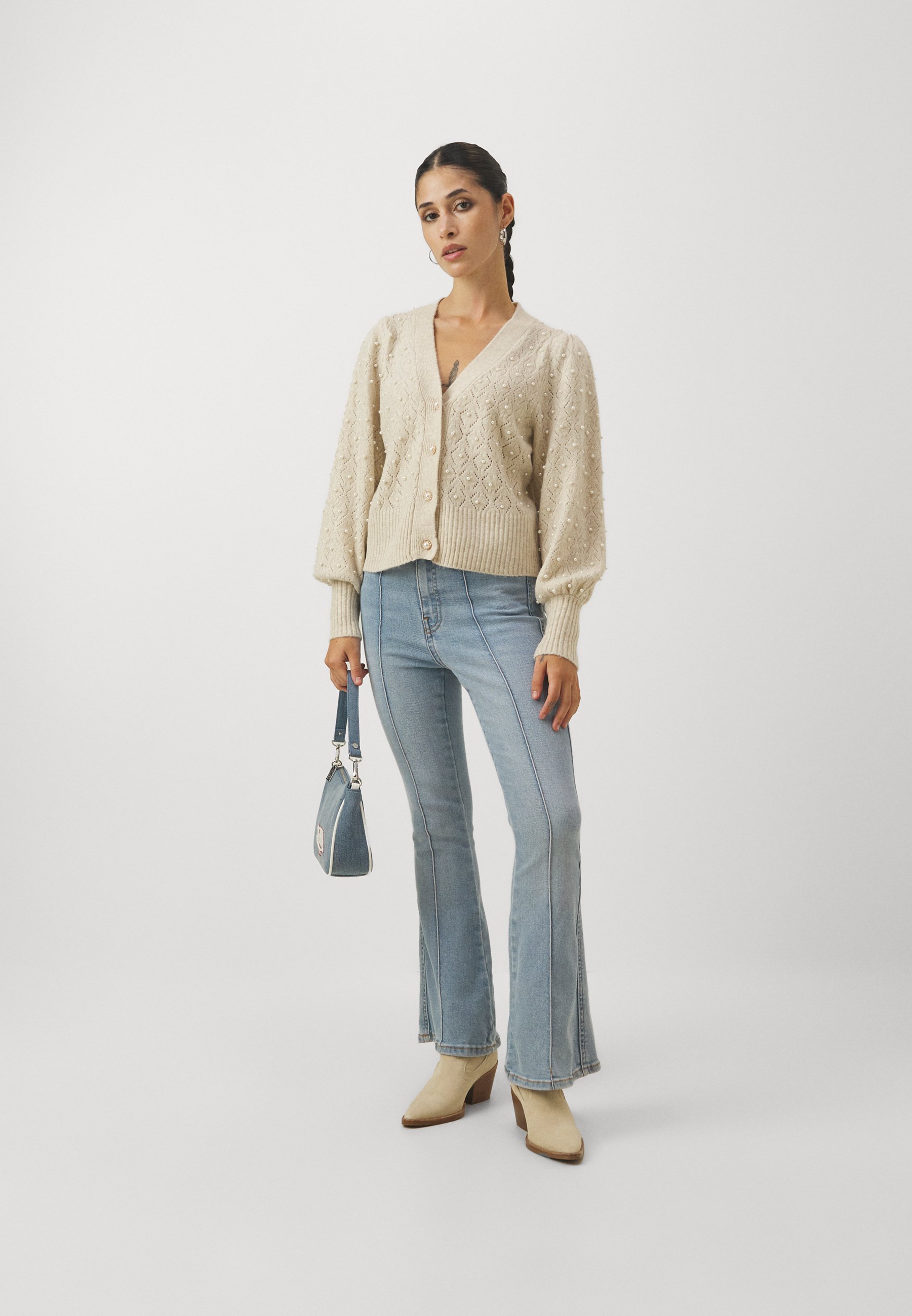 ONLY Petite ONLLIA LIFE PEARL - Cardigan - beige