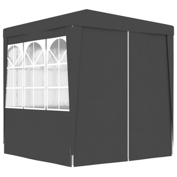 Maison déco[14215] Tonnelle - Pergola Tente de réception et parois latérales 2x2 m Anthracite 90 g-m²