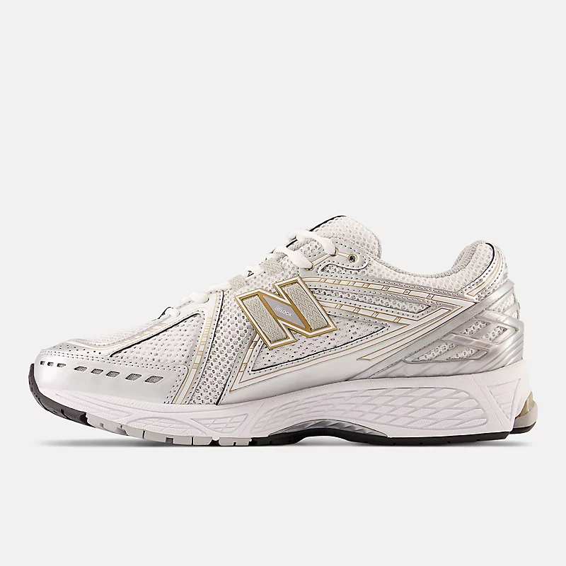 Unisex 1906R - White with Rain Cloud and Silver Metallic