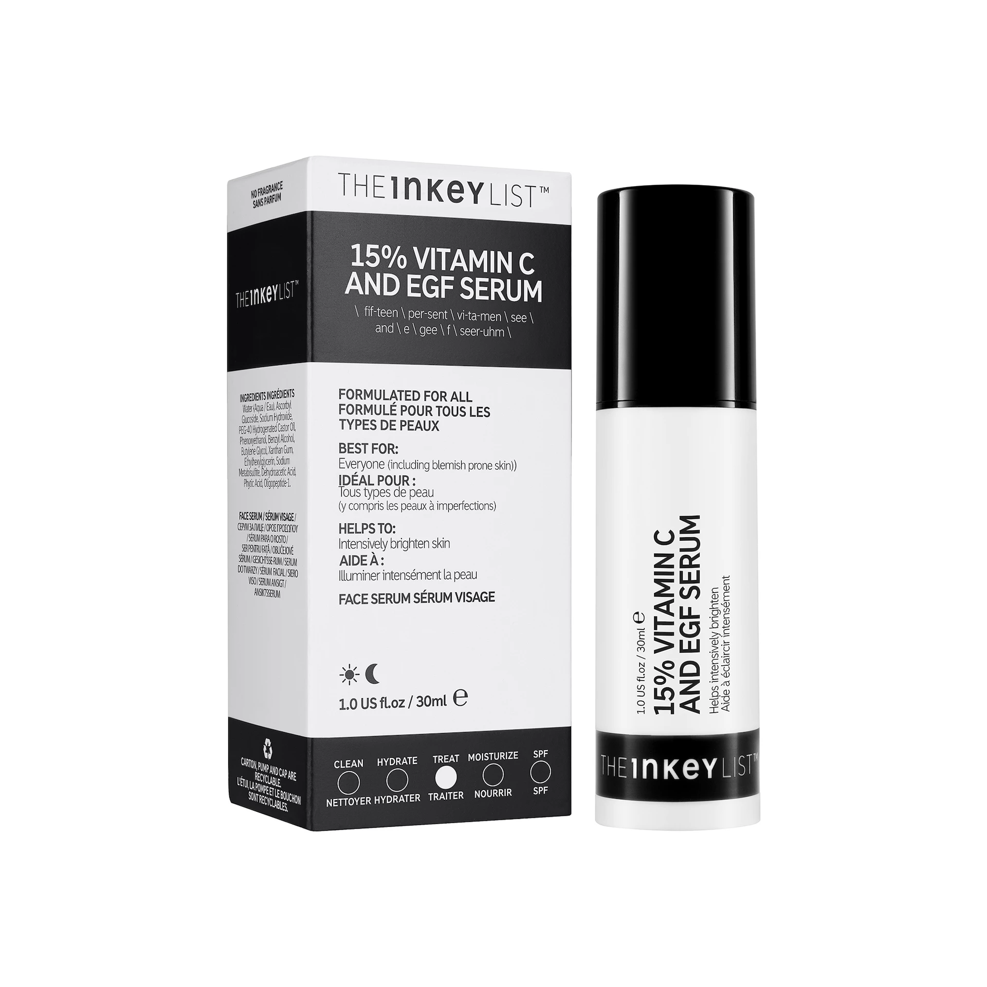 Serum z witaminą C i EGF 15% - Lista INKEY