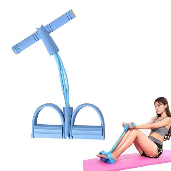 Aparelho para treinamento abdominal - Máquina de exercícios abdominais - Fortalecimento muscular - 4 tubos - Corda elástica - Equipamento esportivo -