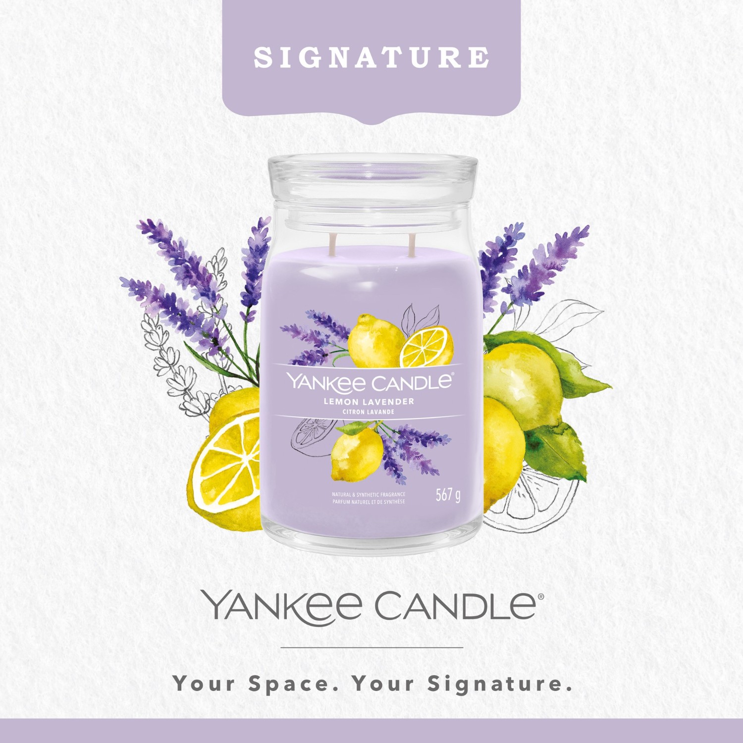 YANKEE CANDLE Grande Jarre Citron Lavande