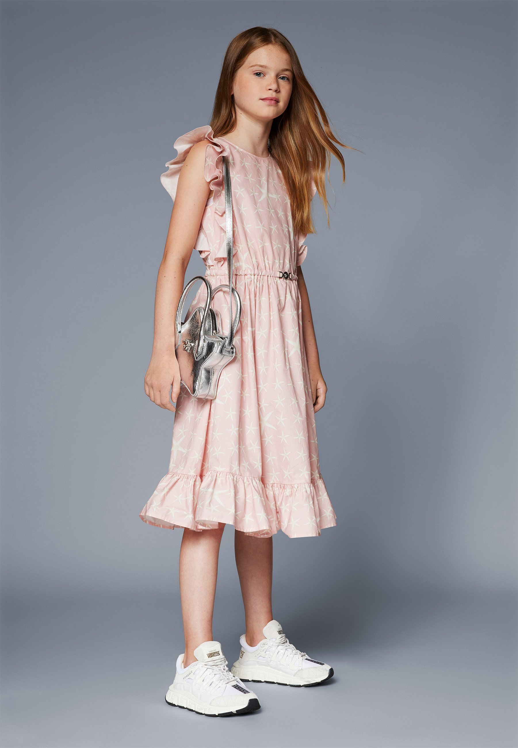 Robe Versace Stella Marina pour enfants - Robe de cocktail / Robe de soirée - rose poudré/ivoire