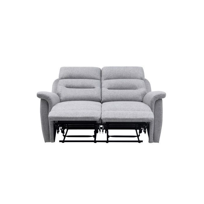 Sofá reclinable de 2 plazas LÉON en tela gris - Gris claro - LOUNGITUDE