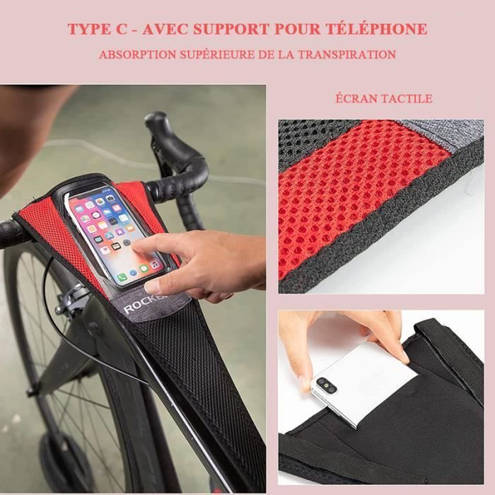 ROCKBROS Home Trainer Vélo Filet de vélo anti-sueur Protection anti-transpiration pour cadre de vélo Avec Poche Téléphone