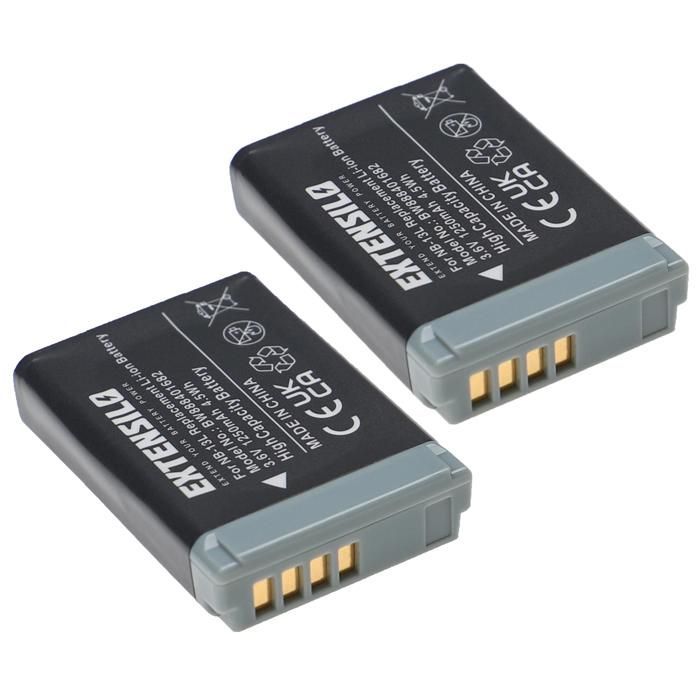 EXTENSILO 2x Batterie compatible avec Canon PowerShot SX620HS, G7 X Mark III, G9 X, G9 X Mark II, SX720HS appareil photo (1250mAh,