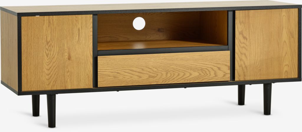 ODENSE TV komoda ODENSE 2 vrata/1 ladica hrast/crna