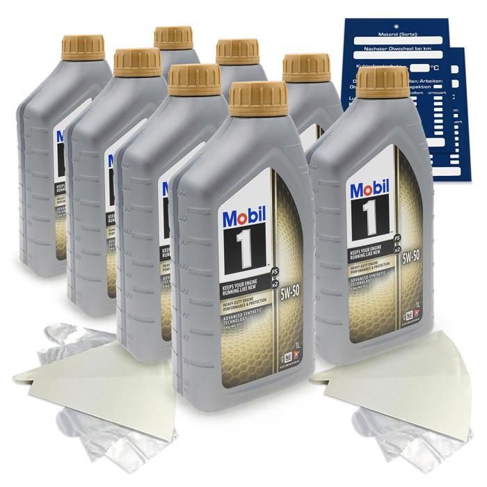 Aceite para motocicleta Mobil 1 FS X1 5W50 de 8 litros MB 229.1 229.3 Porsche A40 Api Sn Sm Set