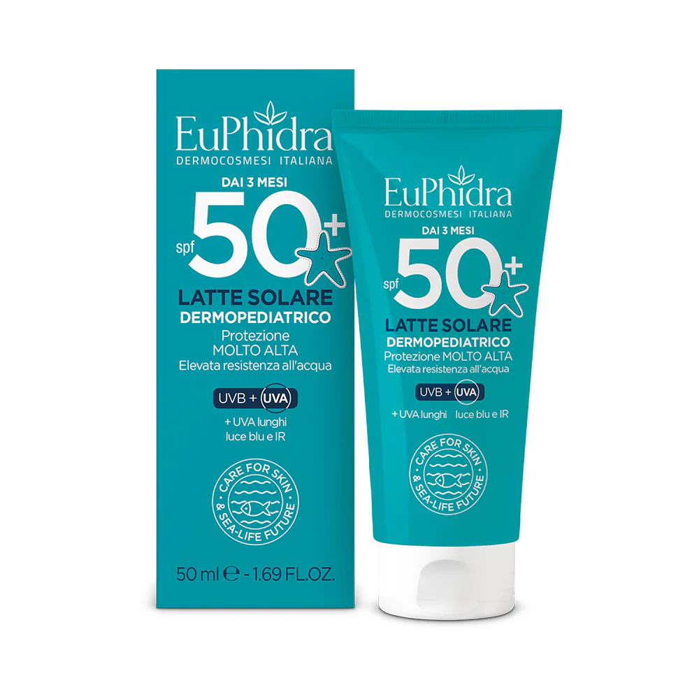 Solari Latte Solare Dermopediatrico (dai 3 mesi) SPF50+ - Crema Solare Bambini, Latte solare corpo alta prot., Trattamento Bebè, Prodotti per Bambini