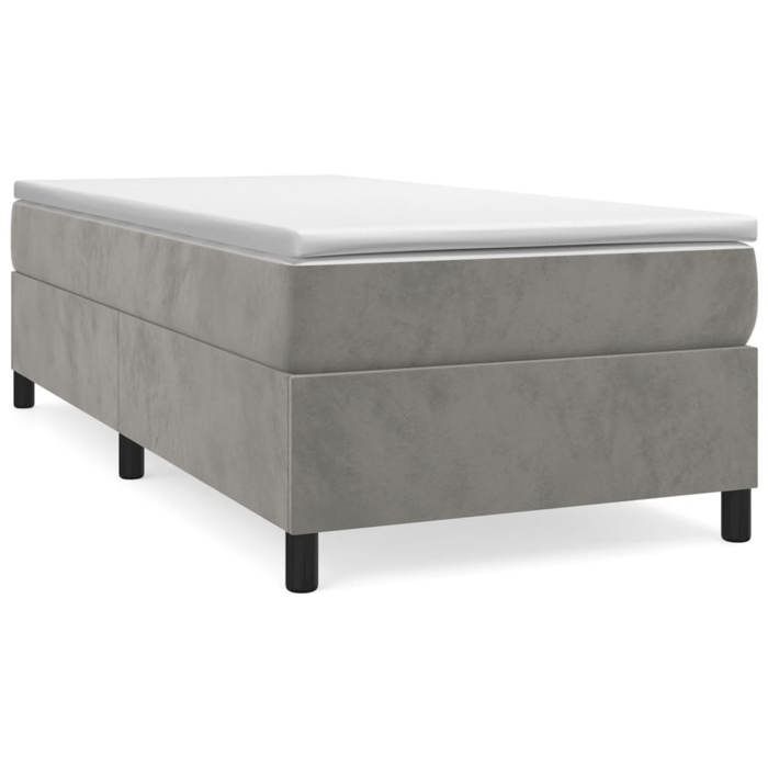 Bedframe met matras - Maison Exclusive - Lichtgrijs fluweel - 90x200 cm - Maximale ontspanning