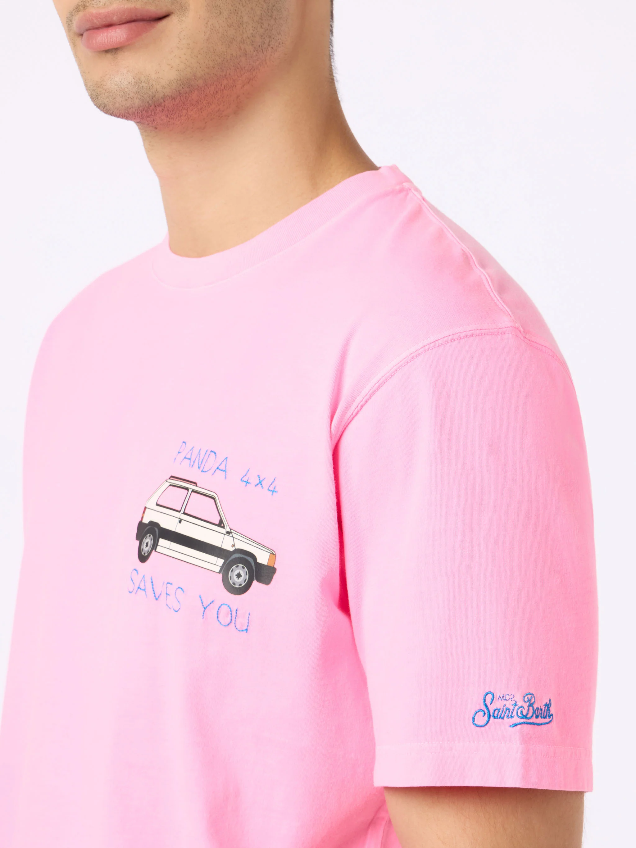T-shirt da uomo in cotone con stampa e ricamo Pand | FIAT PANDA SPECIA