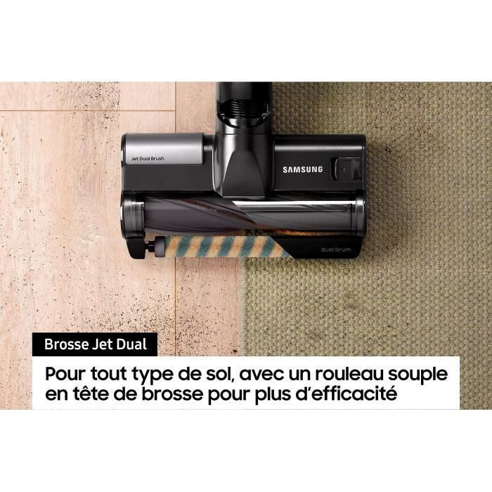 SAMSUNG Bespoke Jet Plus Pet VS20B95823W - Aspiradora con función de escoba + Clean Station 2.0 - 580 W - 210 AW
