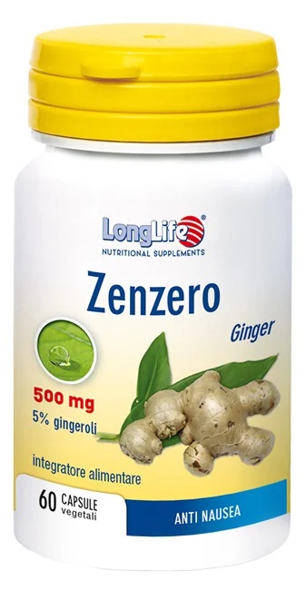 LONG LIFE LongLife Gingembre 500 mg Complément alimentaire contre les nausées 60 capsules Nausées